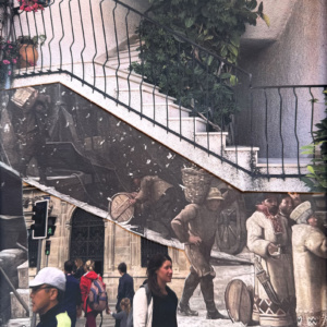 Take the Stairs, Hand-cut photographic collage, 2026